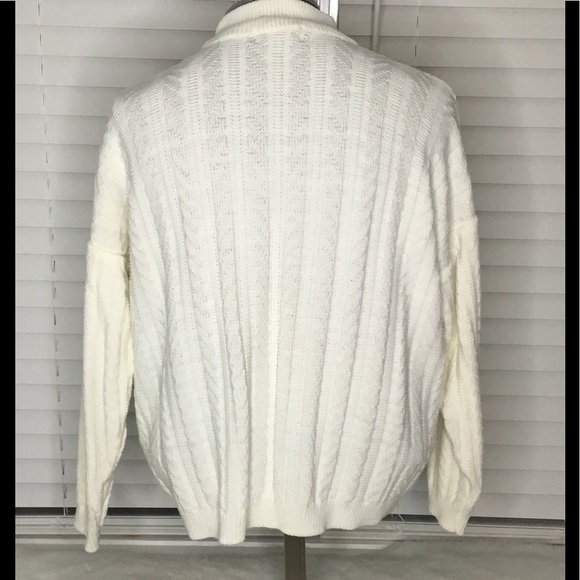 Silvercord men’s cream colored cable knit,Sweater - Picture 2 of 6